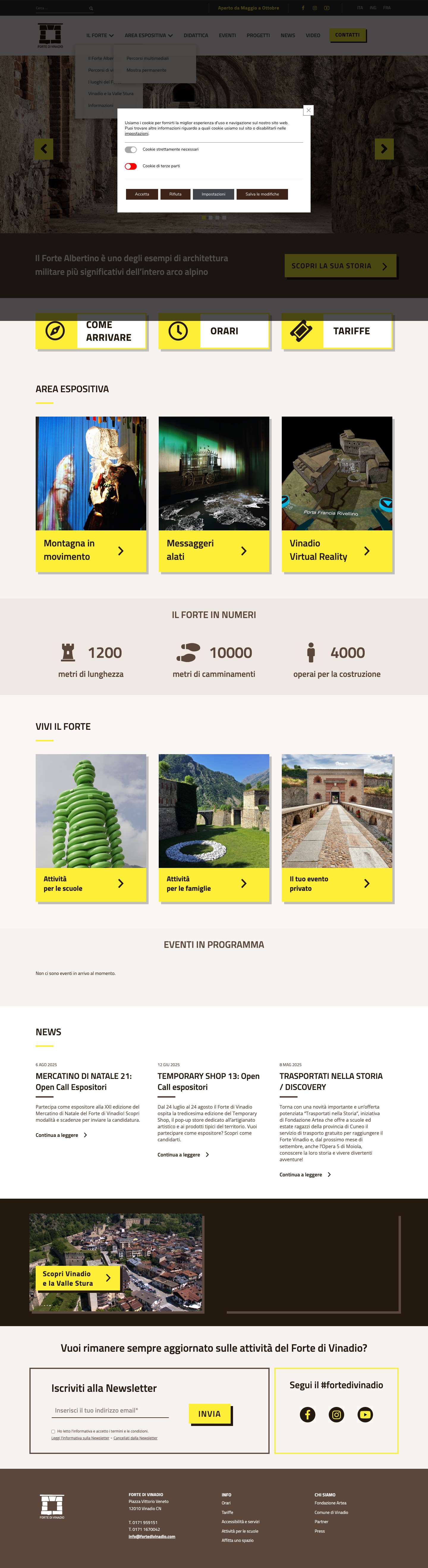 Forte di Vinadio - la storia di un simbolo della provincia di Cuneo - Full Screenshot