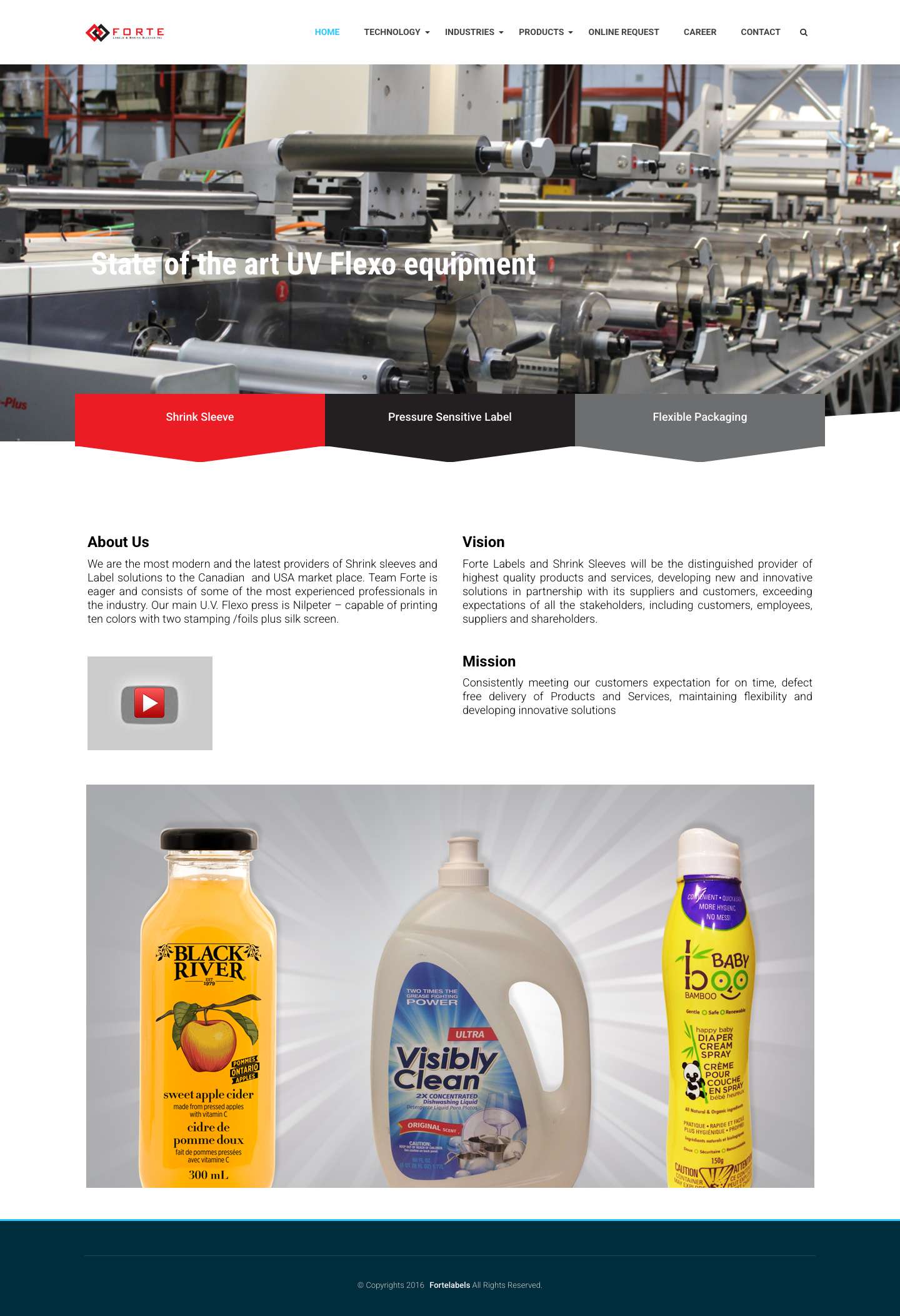 Forte Labels & Shrink Sleeves INC. - Full Screenshot