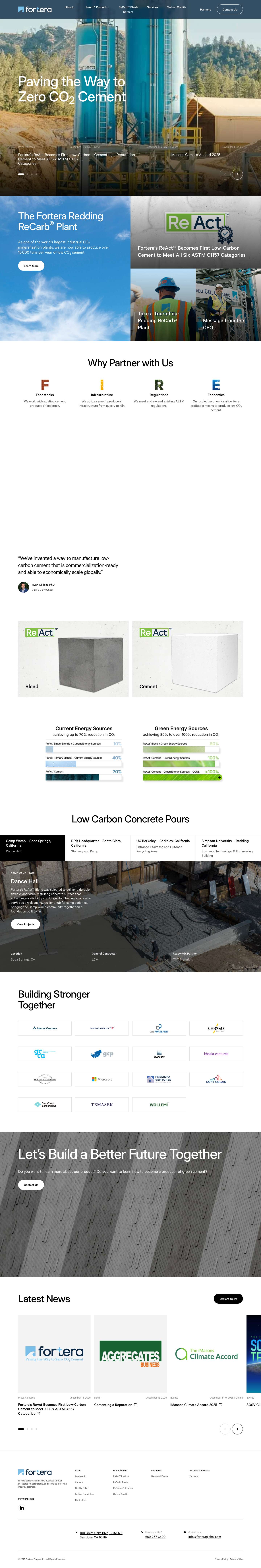 Fortera Low CO2 Cement Economical and Scalable - Full Screenshot