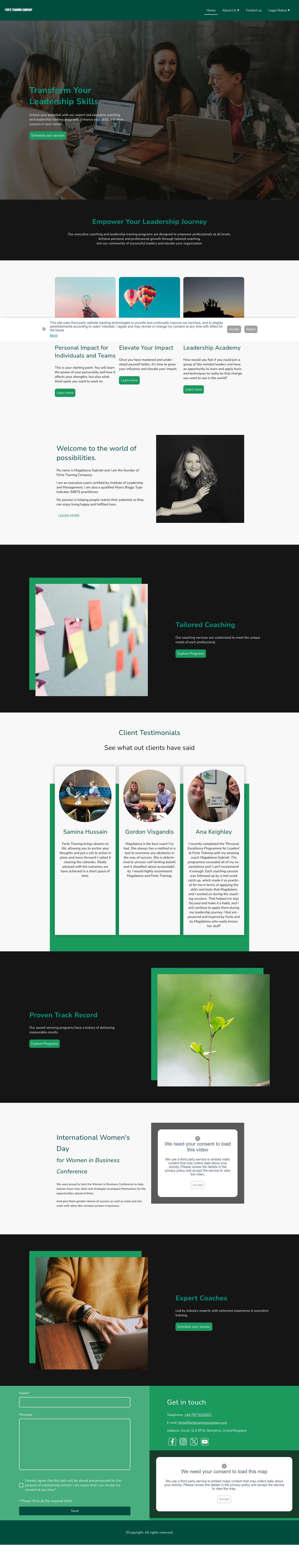 Award Winning Executive Coaching & Leadership Training - Full Screenshot