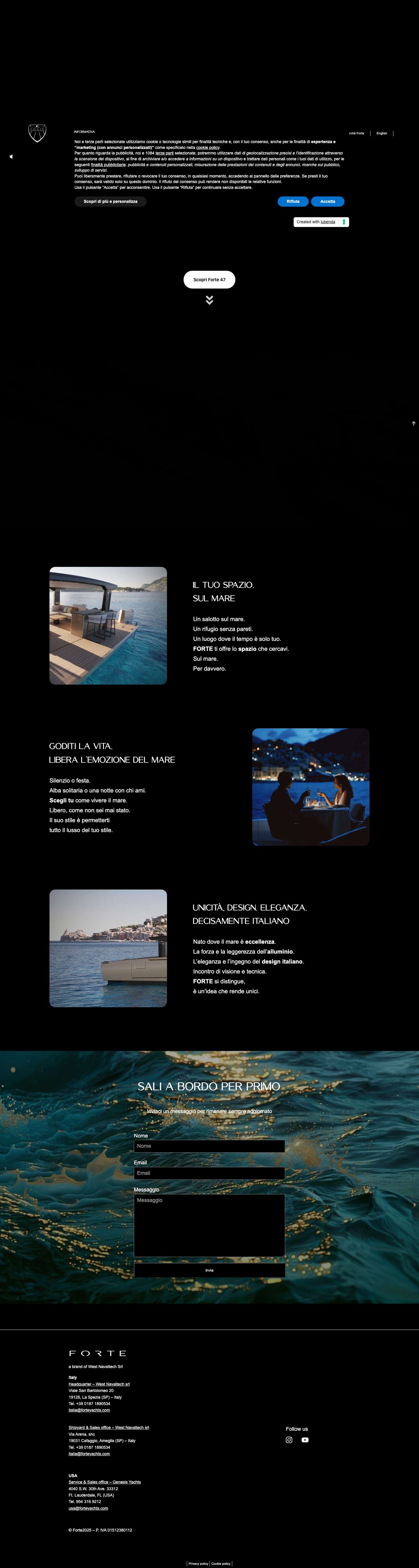 Forte Yachts - Open your horizons - Full Screenshot
