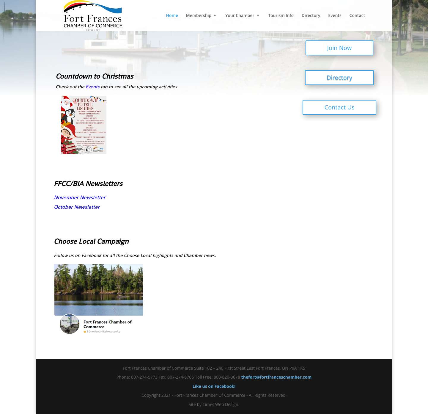 Fort Frances Chamber of Commerce | - Full Screenshot