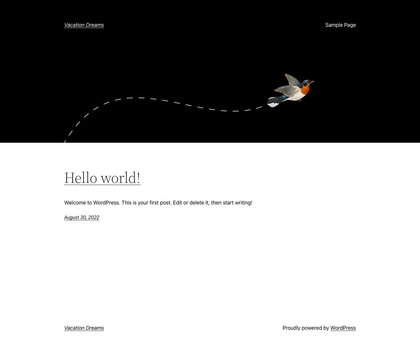 Vacation Dreams – Just another WordPress site - Full Screenshot