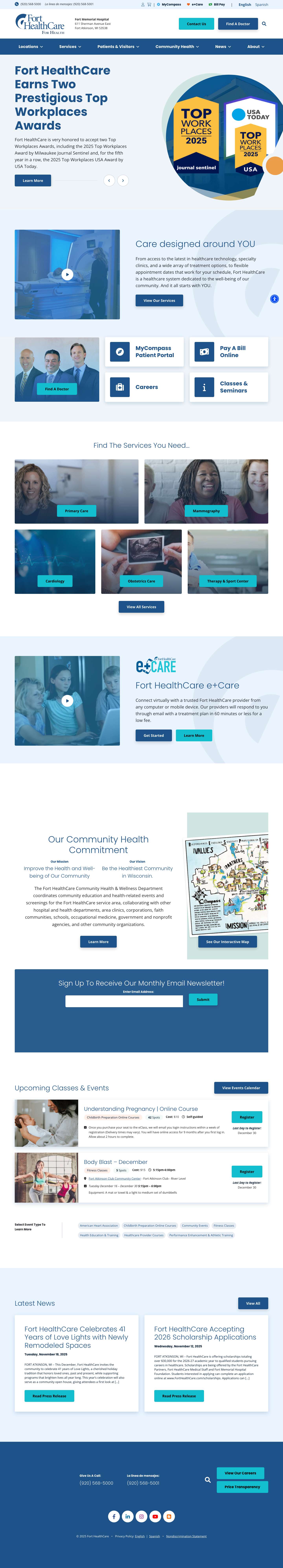 Family Healthcare Services | Jefferson County, WI | Fort HealthCare - Full Screenshot