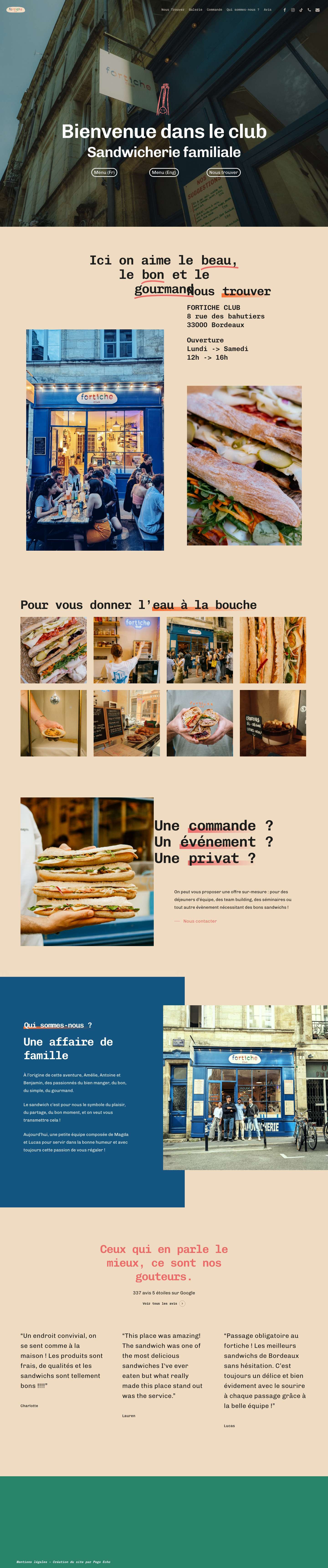 Fortiche Club – Sandwicherie traditionnelle • Bordeaux - Full Screenshot