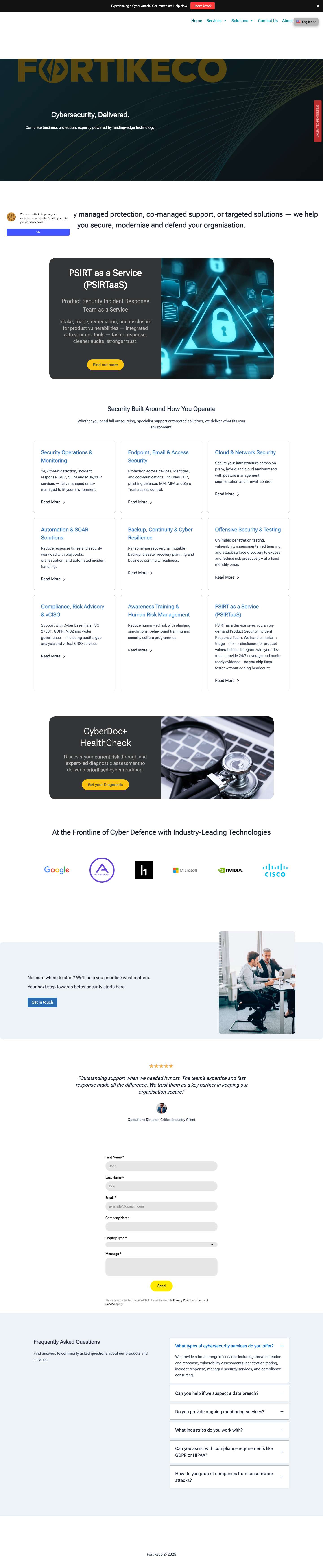 Fortikeco - At the Frontline of Cyber DefenceToggle MenuExpandExpand - Full Screenshot