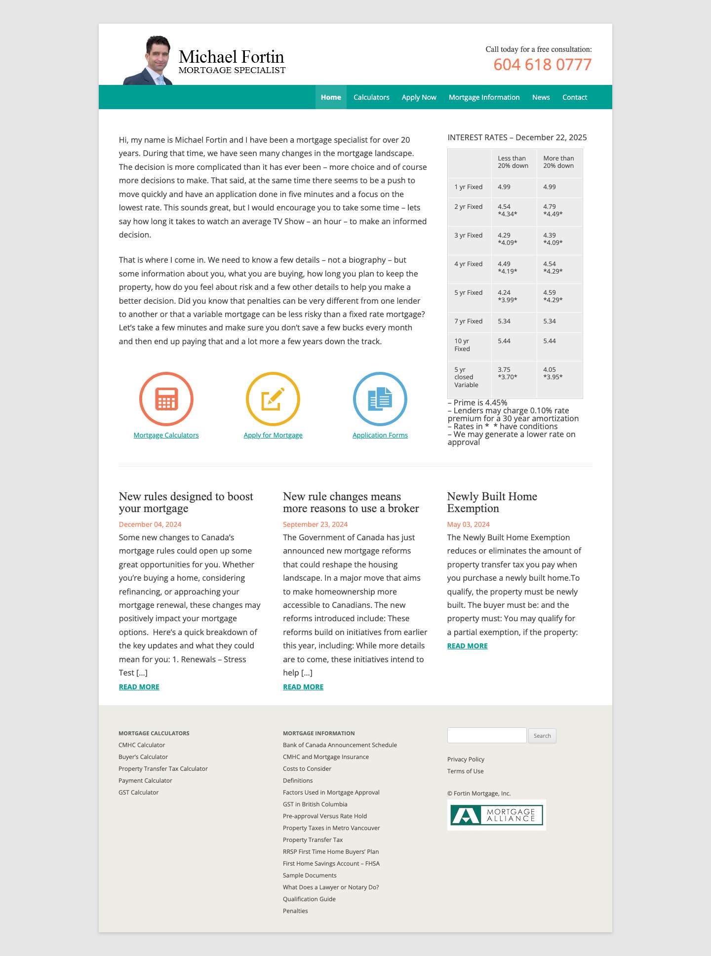 Home - Fortin Mortgage - Full Screenshot