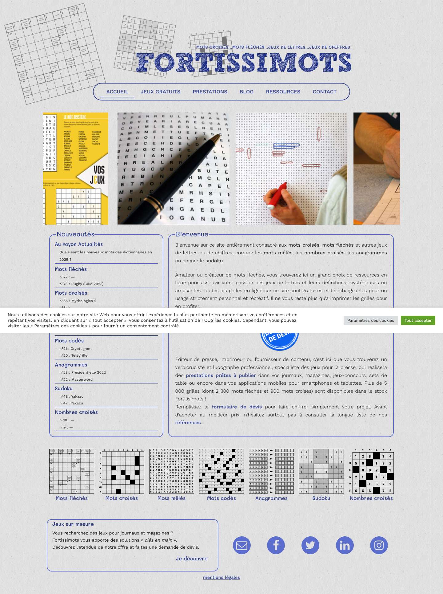Jeux gratuits à imprimer | Vente de jeux pour la presse - Fortissimotsenvelope-otwitterfacebooklinkedininstagram - Full Screenshot