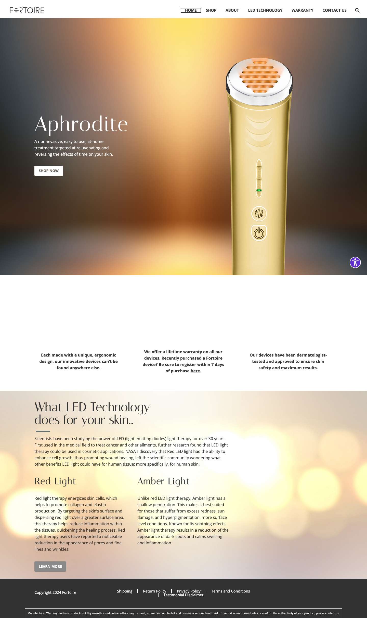 Fortoire – LED Light Skin Therapy - Full Screenshot