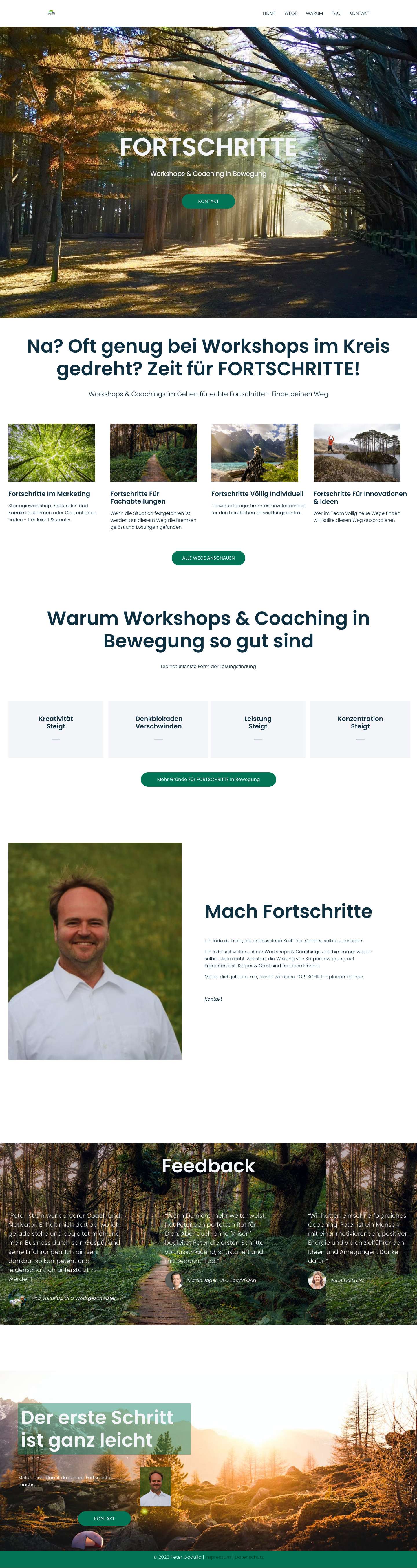 Home - FORTSCHRITTE - Workshops & Coaching in Bewegung - Full Screenshot