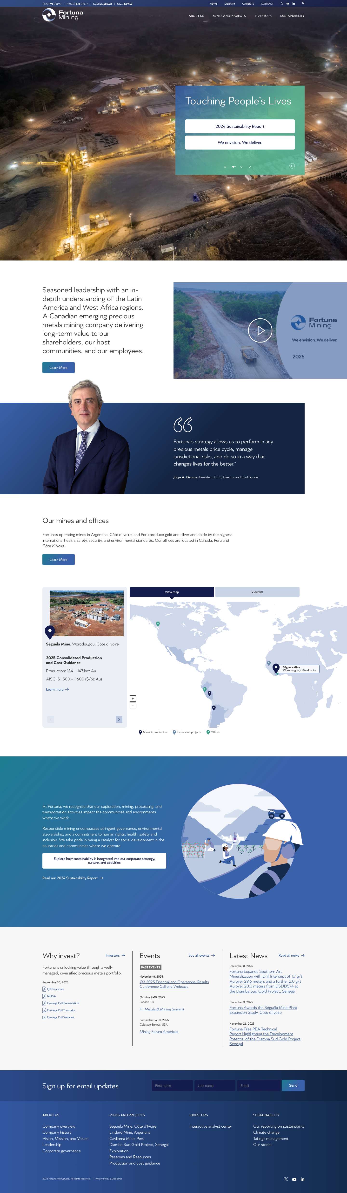 Home - Fortuna Mining Corp. - Full Screenshot