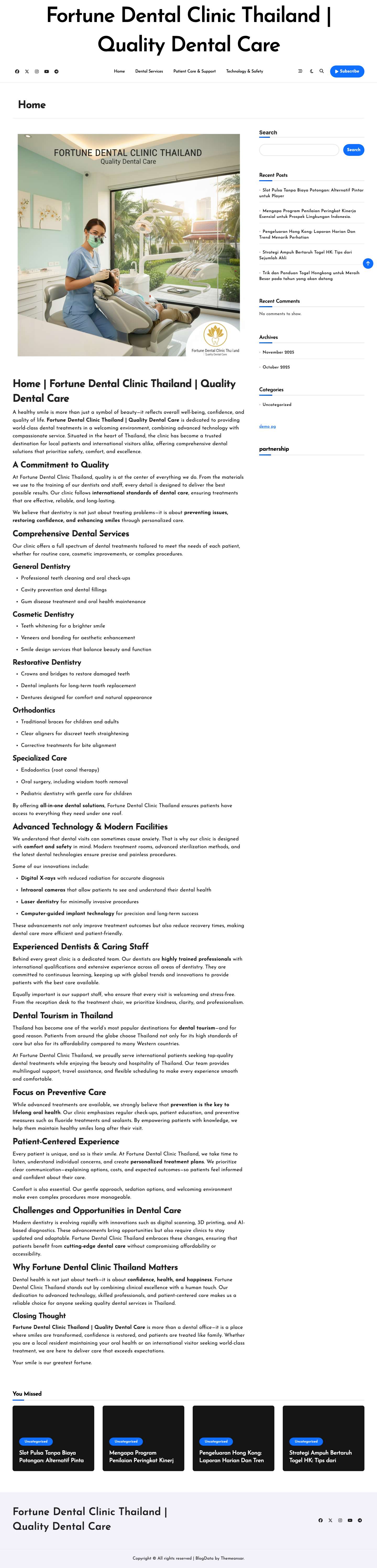 Home - Fortune Dental Clinic Thailand | Quality Dental Care - Full Screenshot