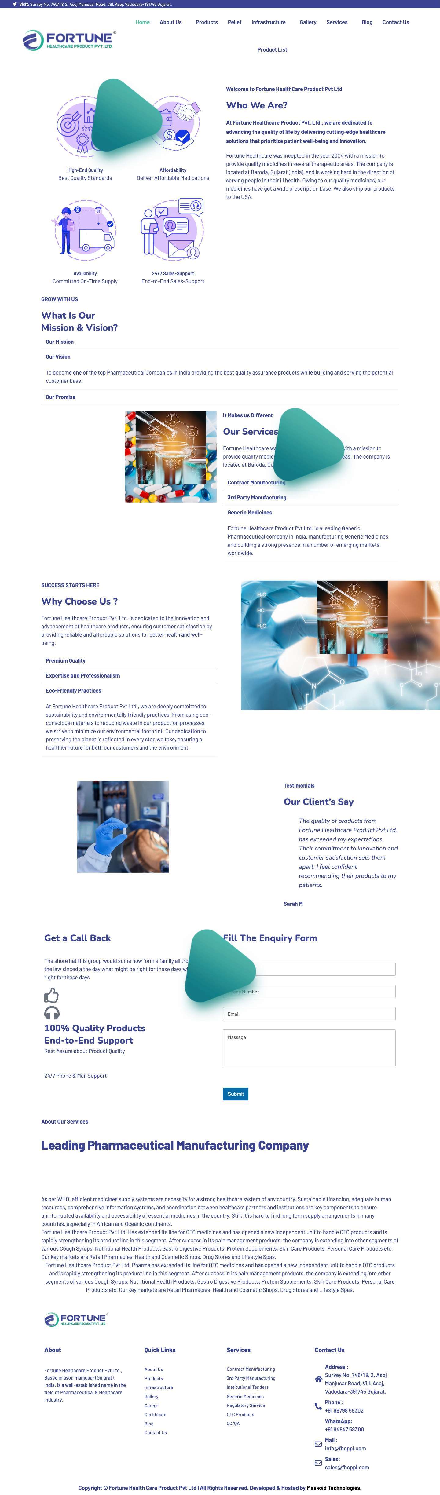 Home - Fortune Healthcare Product Pvt Ltd - Full Screenshot