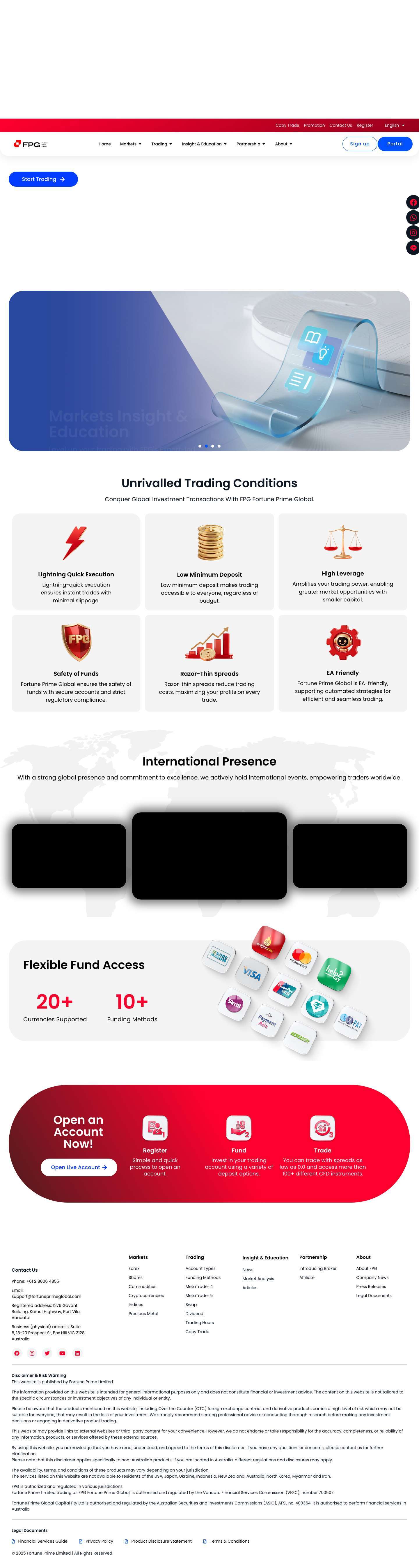 Fortune Prime Global | Low Spreads Regulated Broker - Full Screenshot