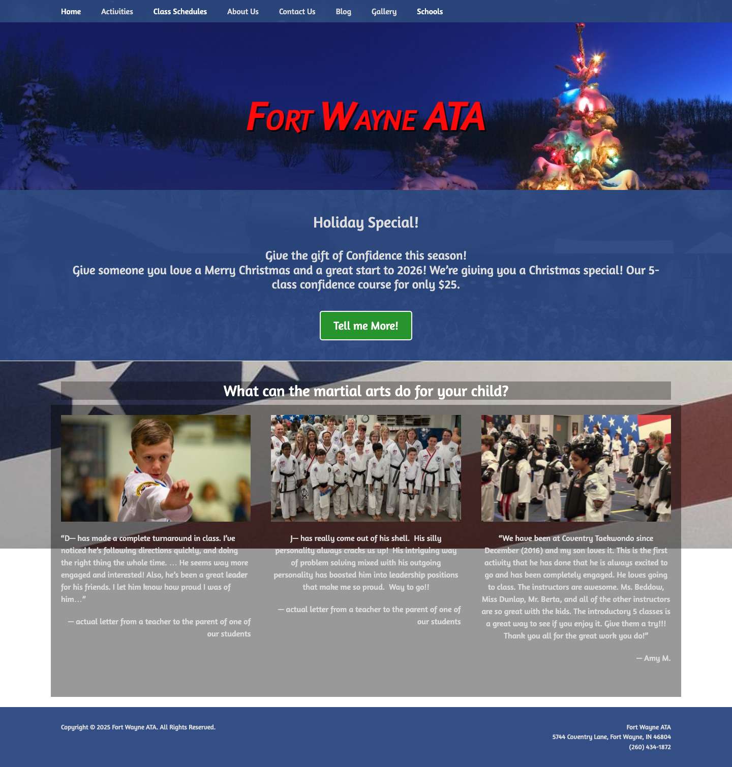 Special Offer - Fort Wayne ATA - Full Screenshot