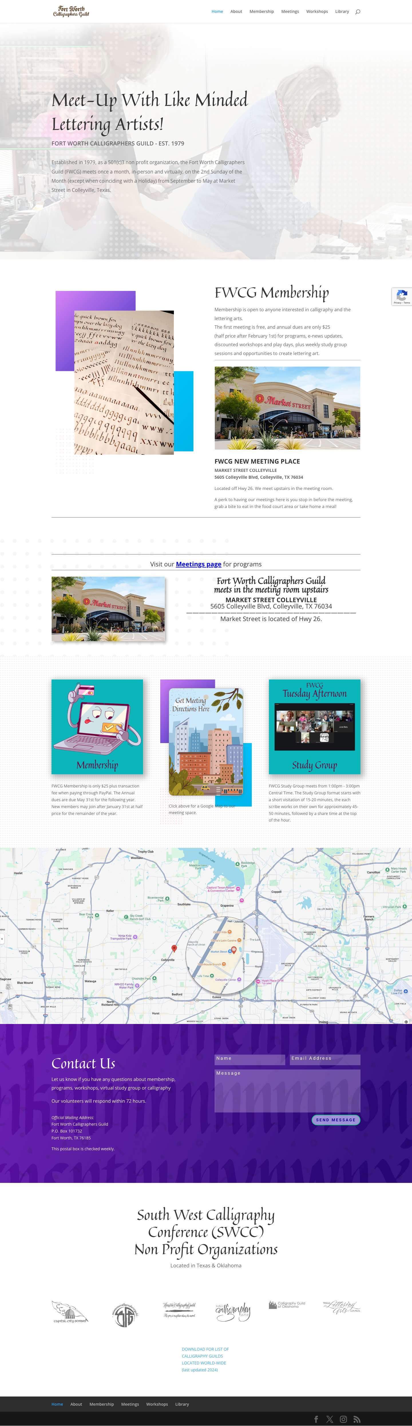 Fort Worth Calligraphers Guild | Lettering & Calligraphy since 1990 - Full Screenshot