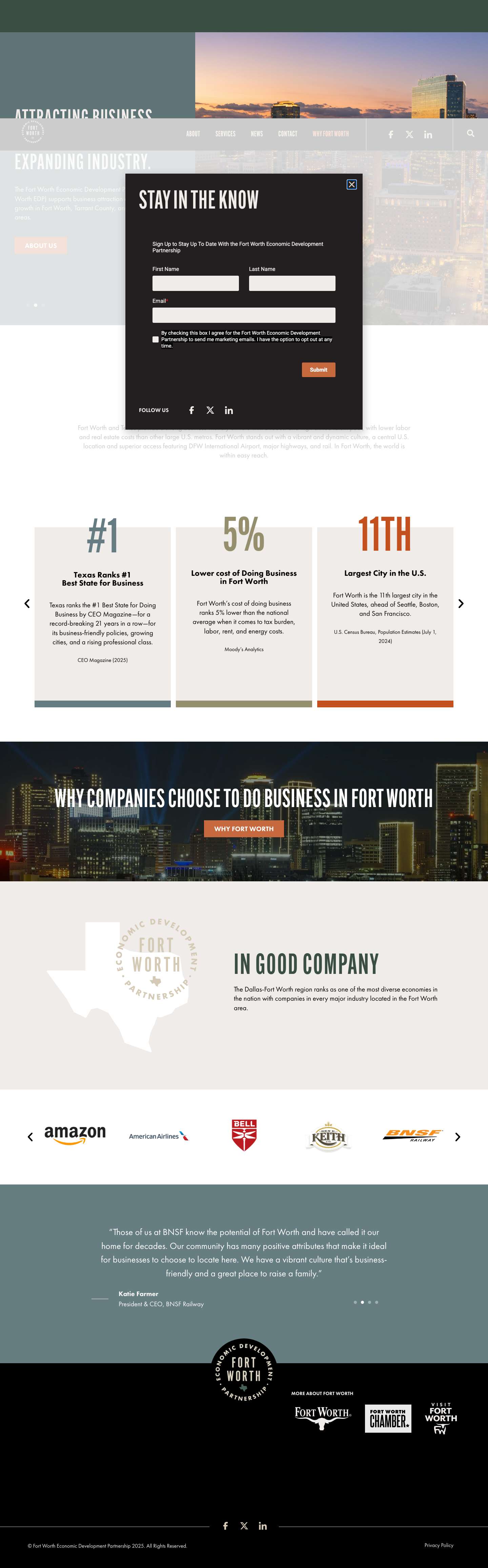 Fort Worth Economic Development Partnership | Home - Full Screenshot