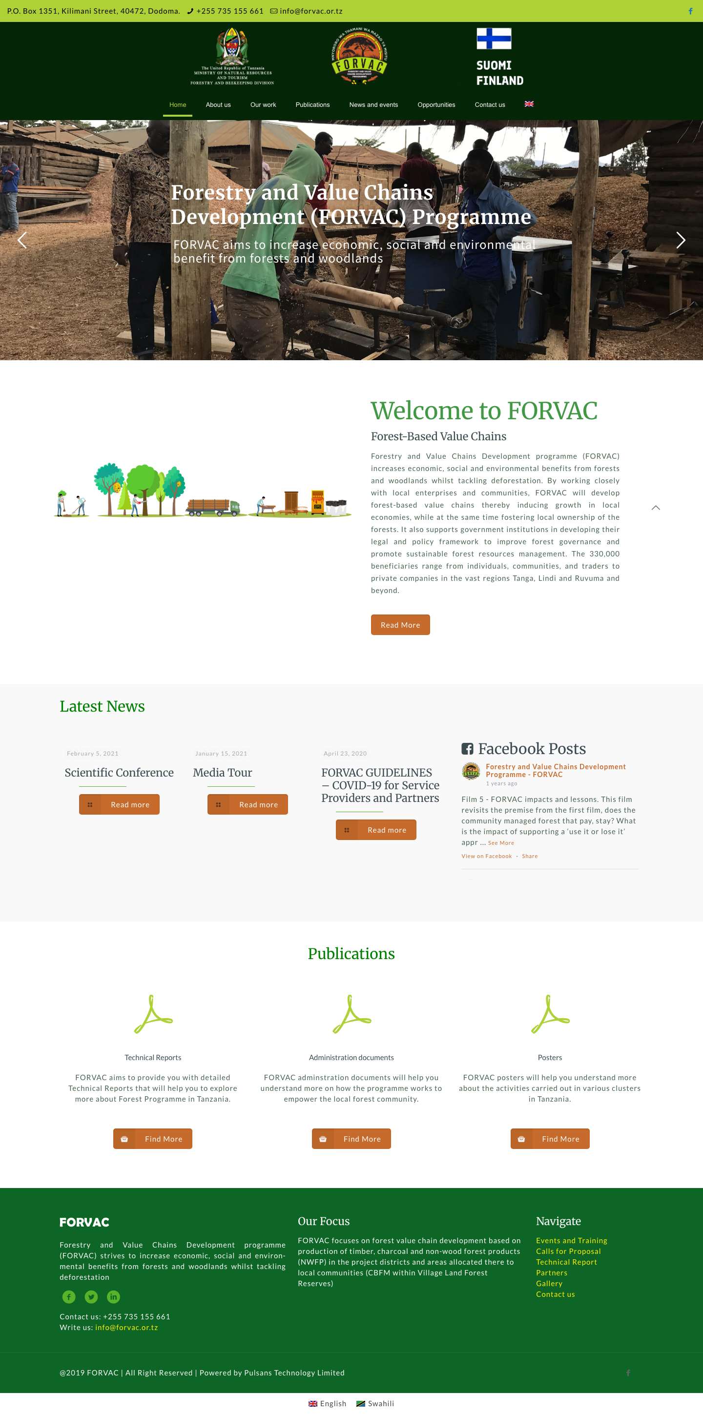 Forestry and Value Chains Development programme (FORVAC) - Full Screenshot