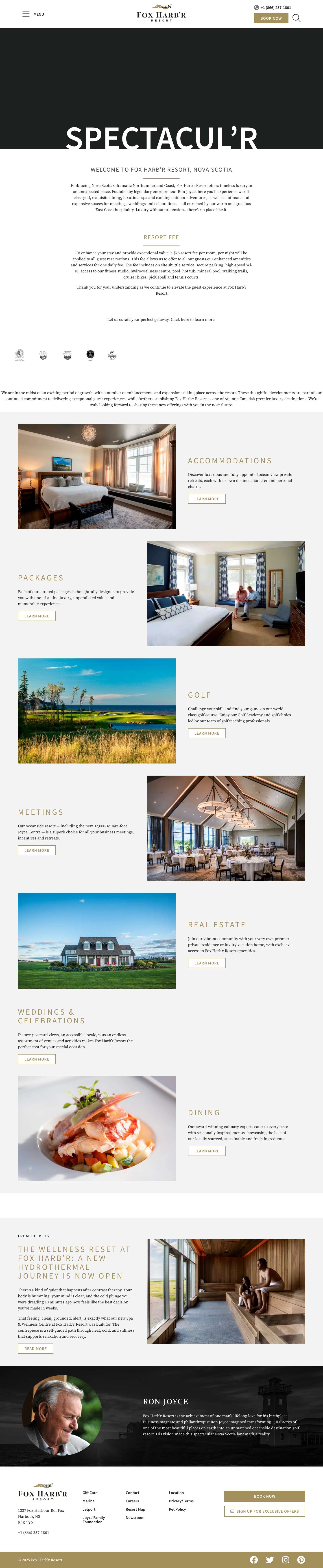 Fox Harb'r Resort - Nova Scotia Luxury Travel : Nova Scotia Luxury Accommodations Guest Suites | Fox Harb'r Resort, NS - Full Screenshot