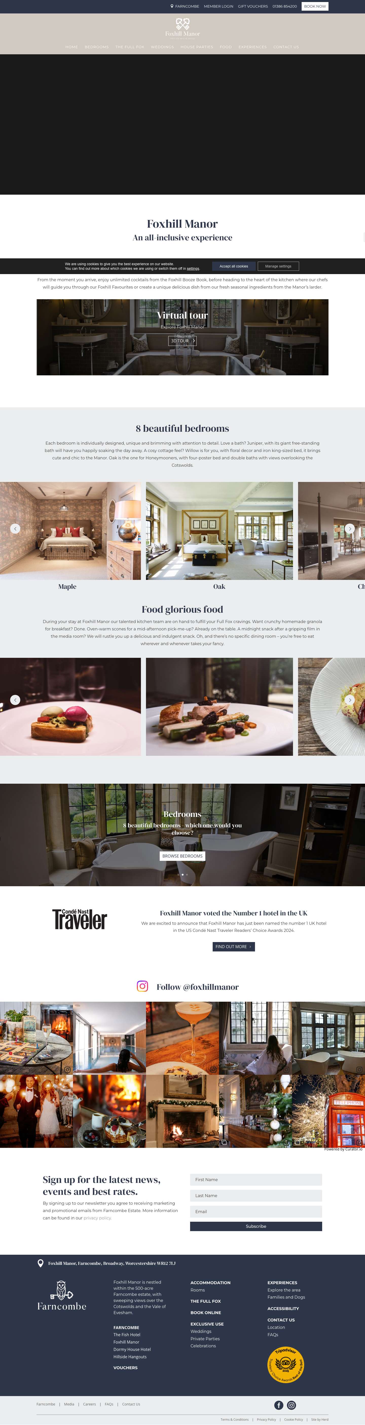 Foxhill Manor | 5 Star Private House Hotel in the Cotswolds - Full Screenshot