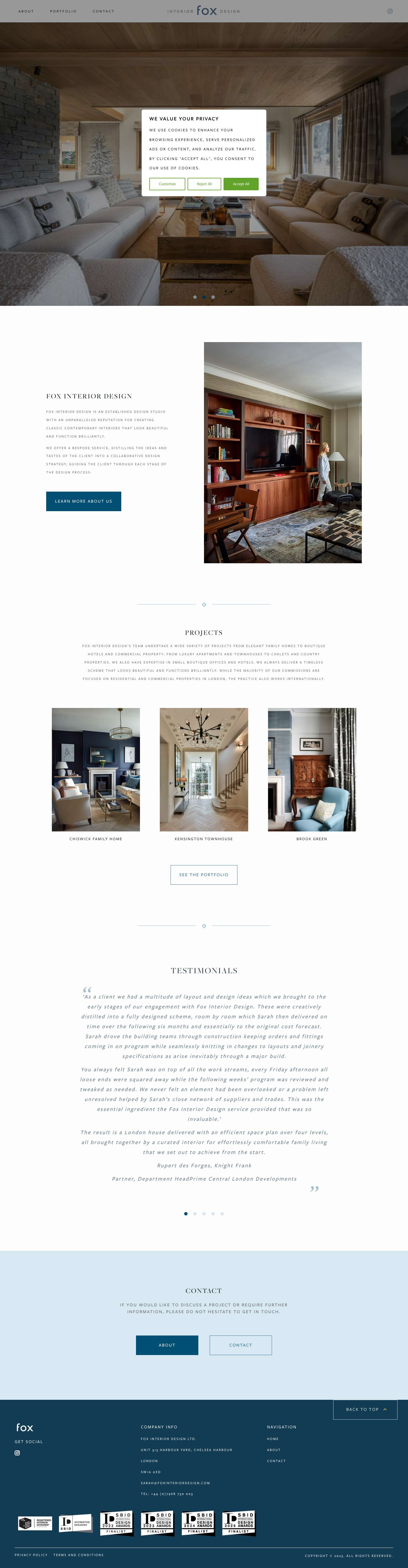 Fox Interior Design - Full Screenshot