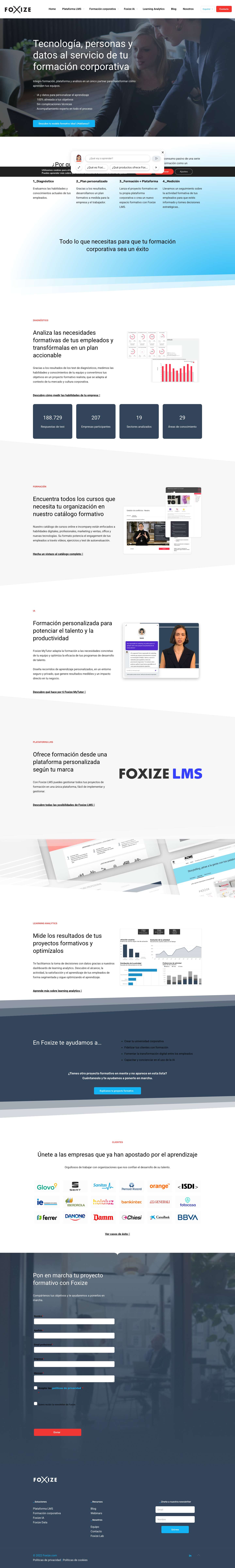 Foxize, aceleramos los procesos de aprendizaje de equipos - Full Screenshot