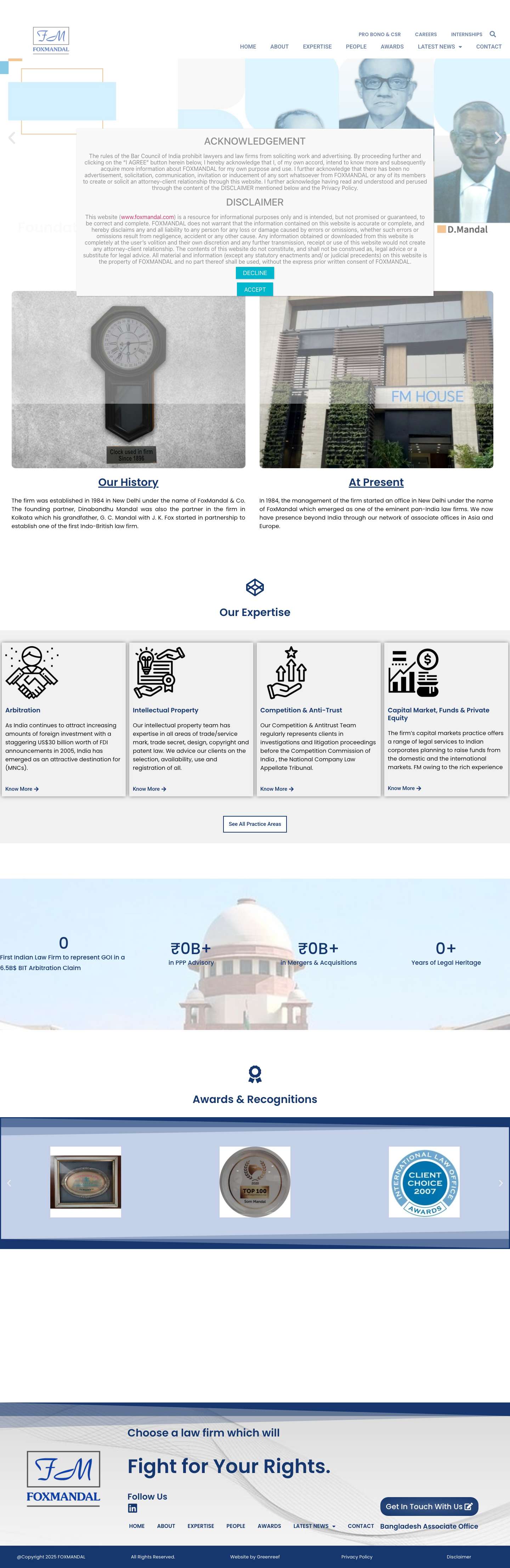 Fox Mandal | India’s Oldest & Largest Full-Service Law Firm - Full Screenshot