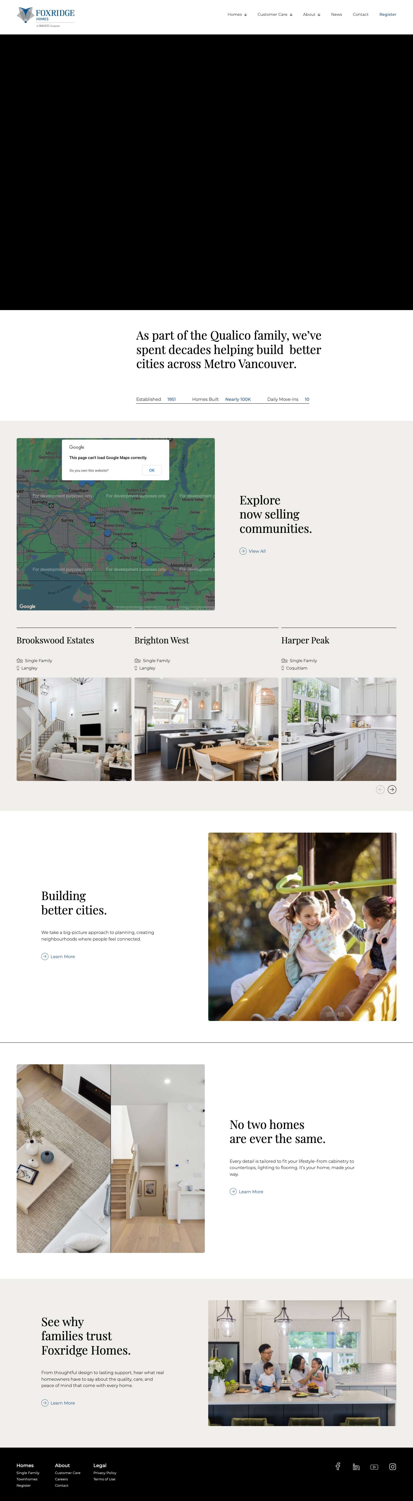 Foxridge Homes - New Single Family Homes For Sale in Metro Vancouver - Full Screenshot