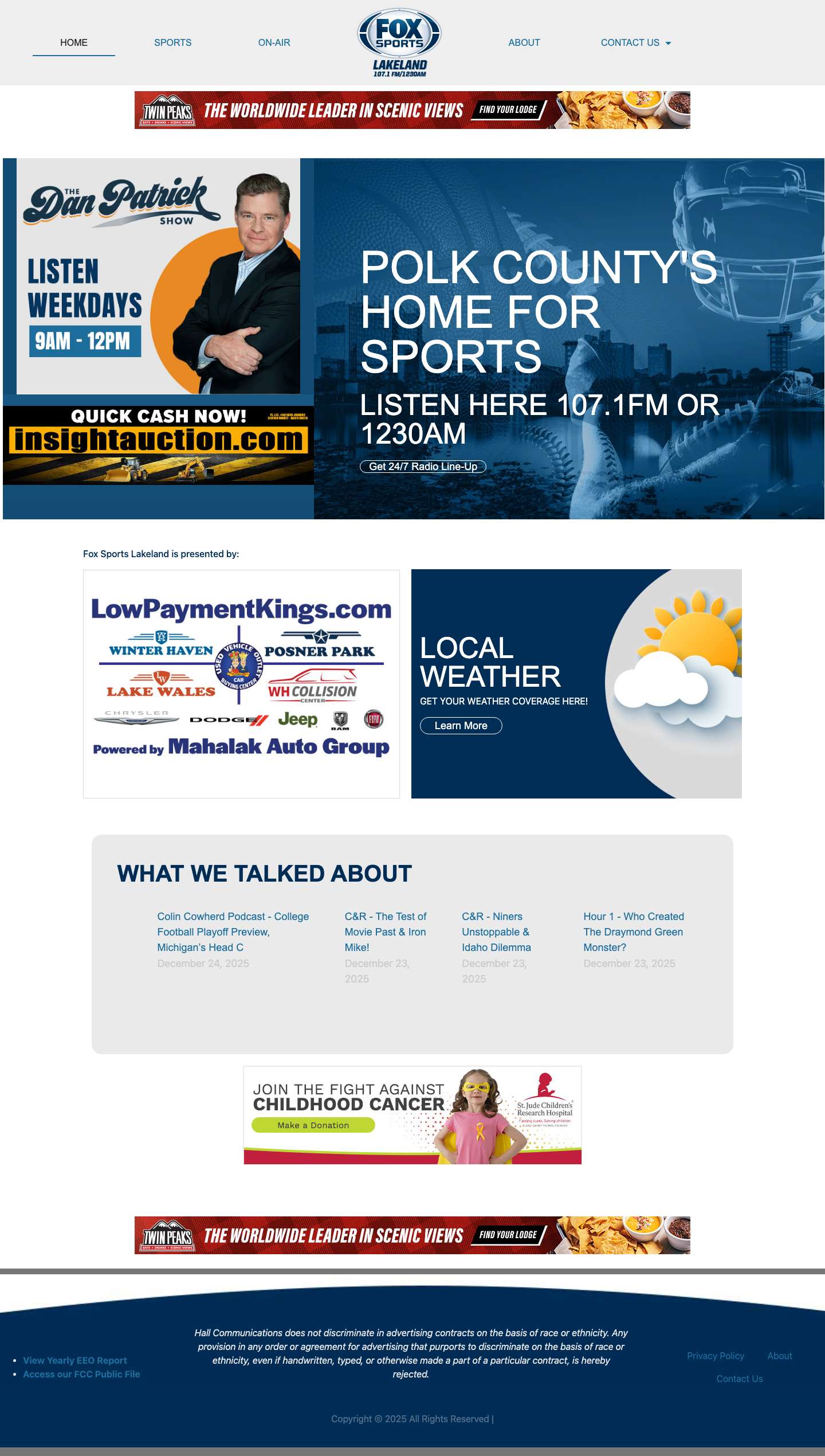 Home Page - Fox Sports Lakeland - Full Screenshot