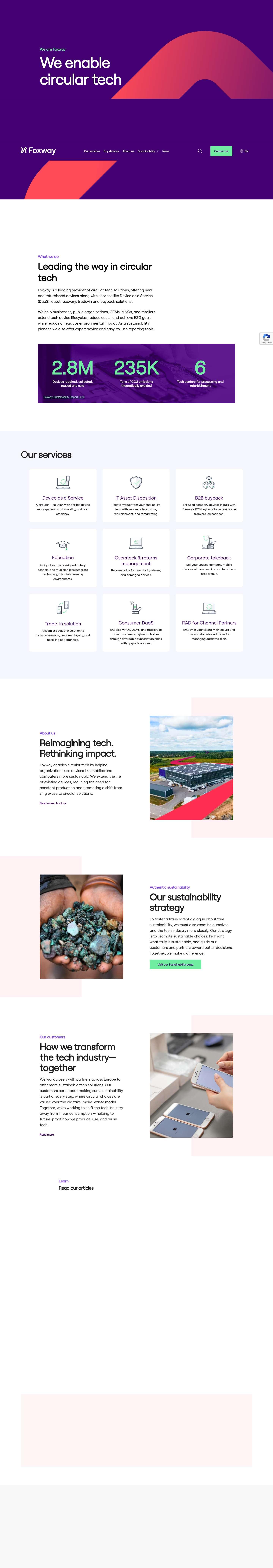 Foxway - We enable circular tech – We enable circular tech - Full Screenshot