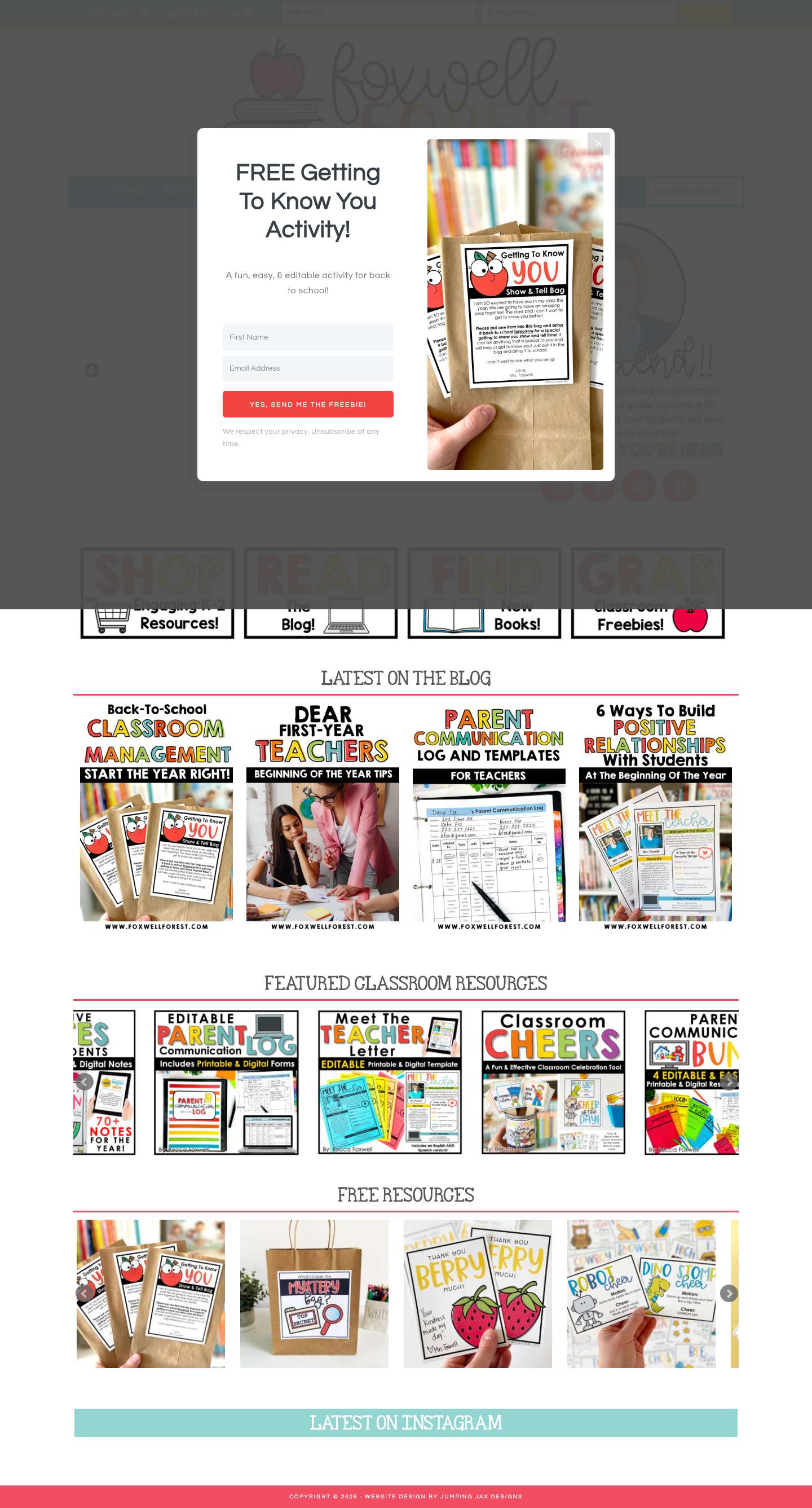 Foxwell Forest - Equipping K-2nd grade teachers with engaging resources that students love & that save teachers time!EmailFacebookInstagramPinterest - Full Screenshot