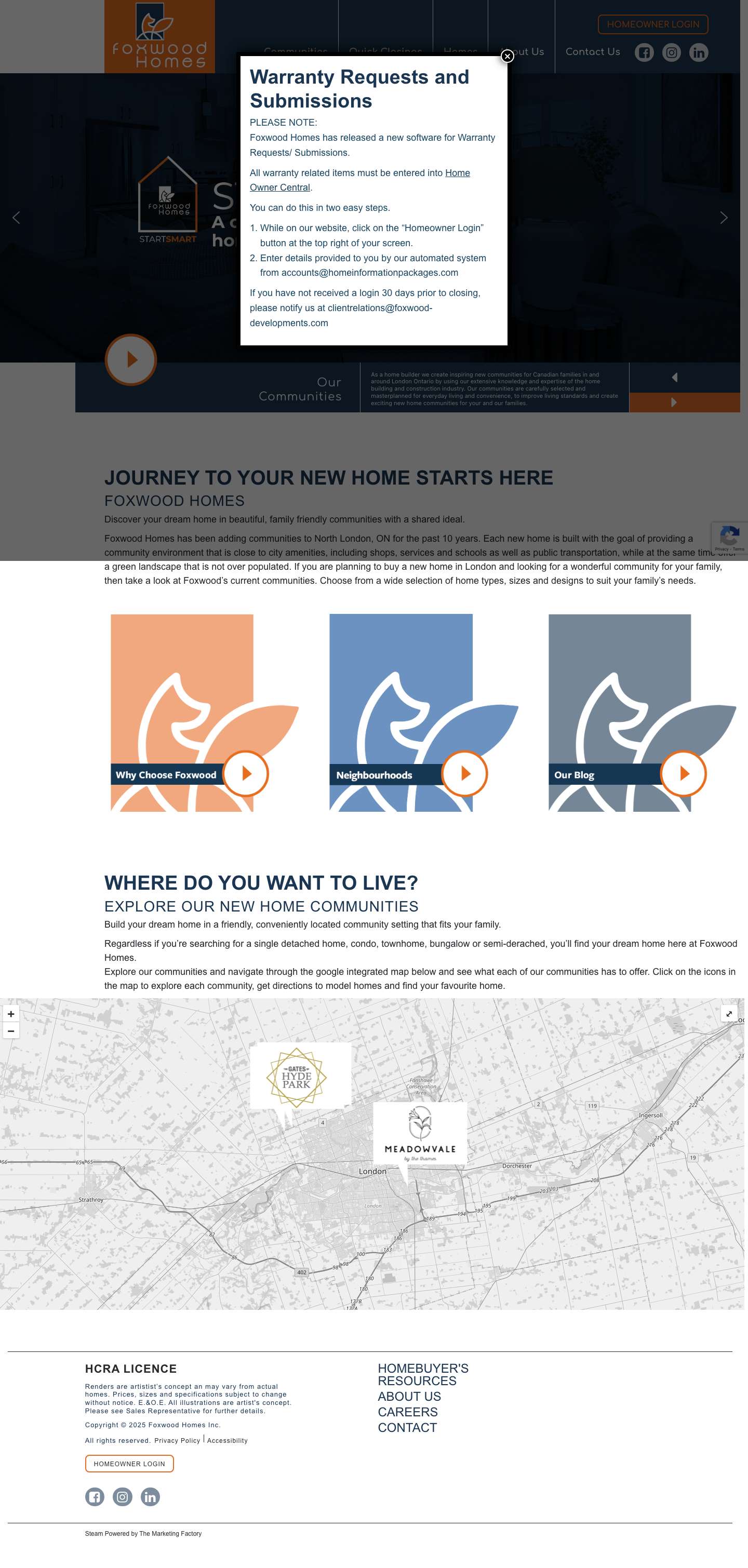 Foxwood Homes - New Homes, Condos, Townhomes in London Ontario - Full Screenshot