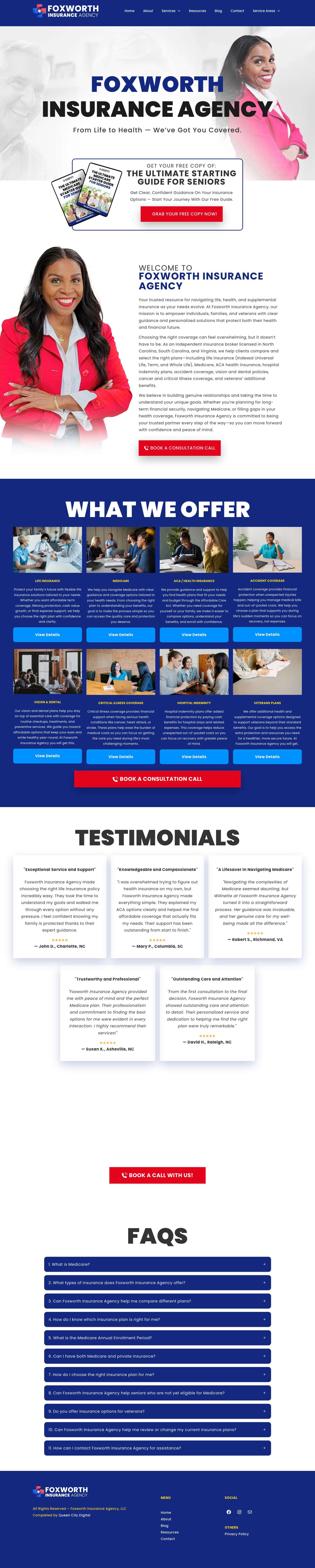 Foxworth Insurance Agency - Mooresville, NC - Full Screenshot