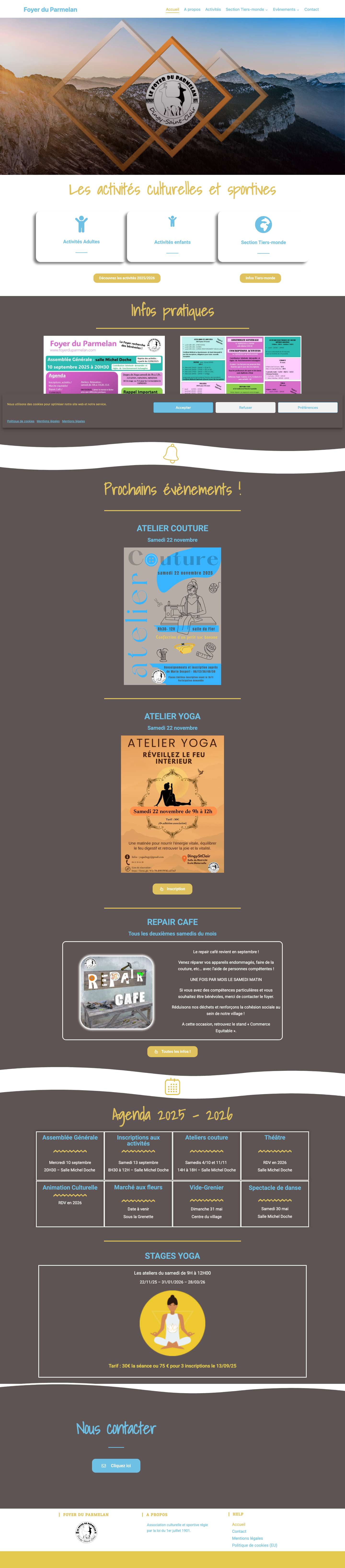 Accueil - Foyer du ParmelanDéplierDéplierOuvrir/fermer le menuDéplierDéplier - Full Screenshot