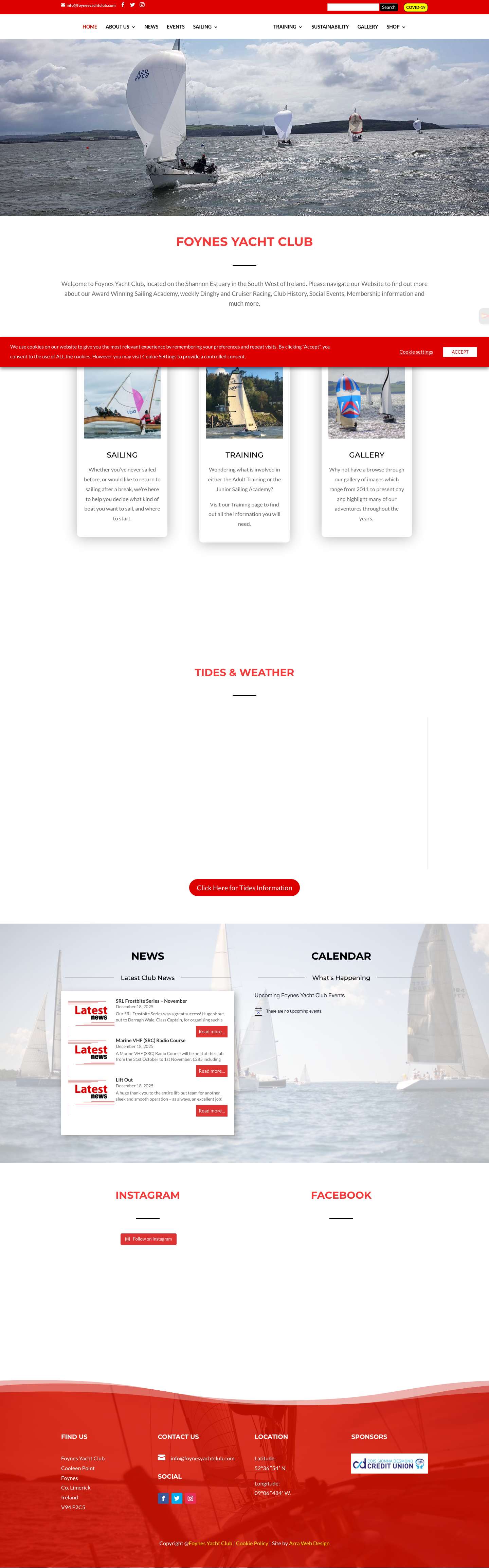 Home - Foynes Yacht Club - Full Screenshot
