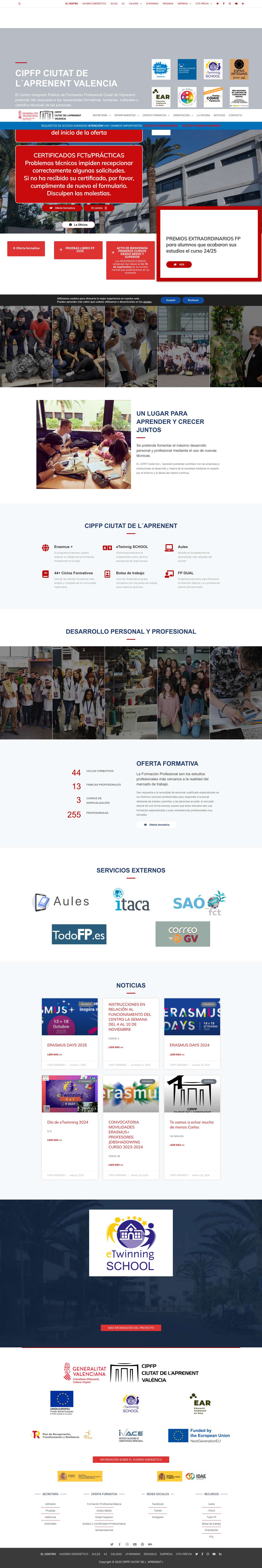 Inicio - CIPFP CIUTAT DE L´APRENENT - Full Screenshot
