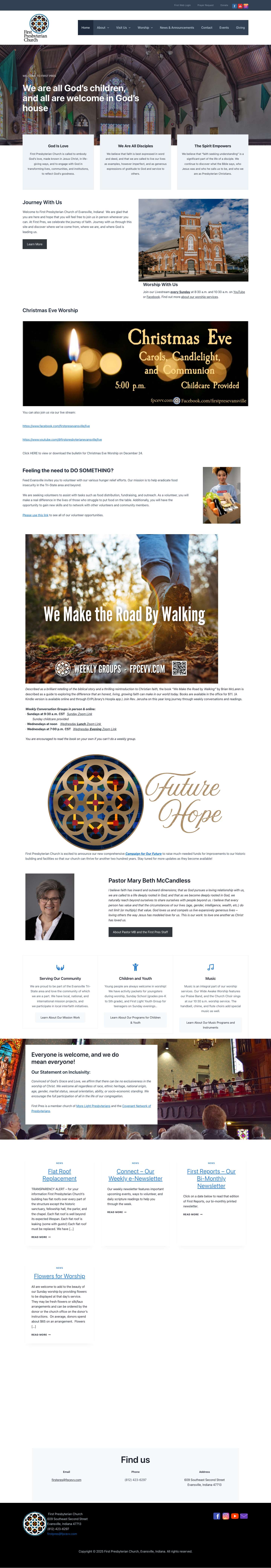 Home - First Presbyterian Church, Evansville, IndianaContinueContinueContinueContinue - Full Screenshot