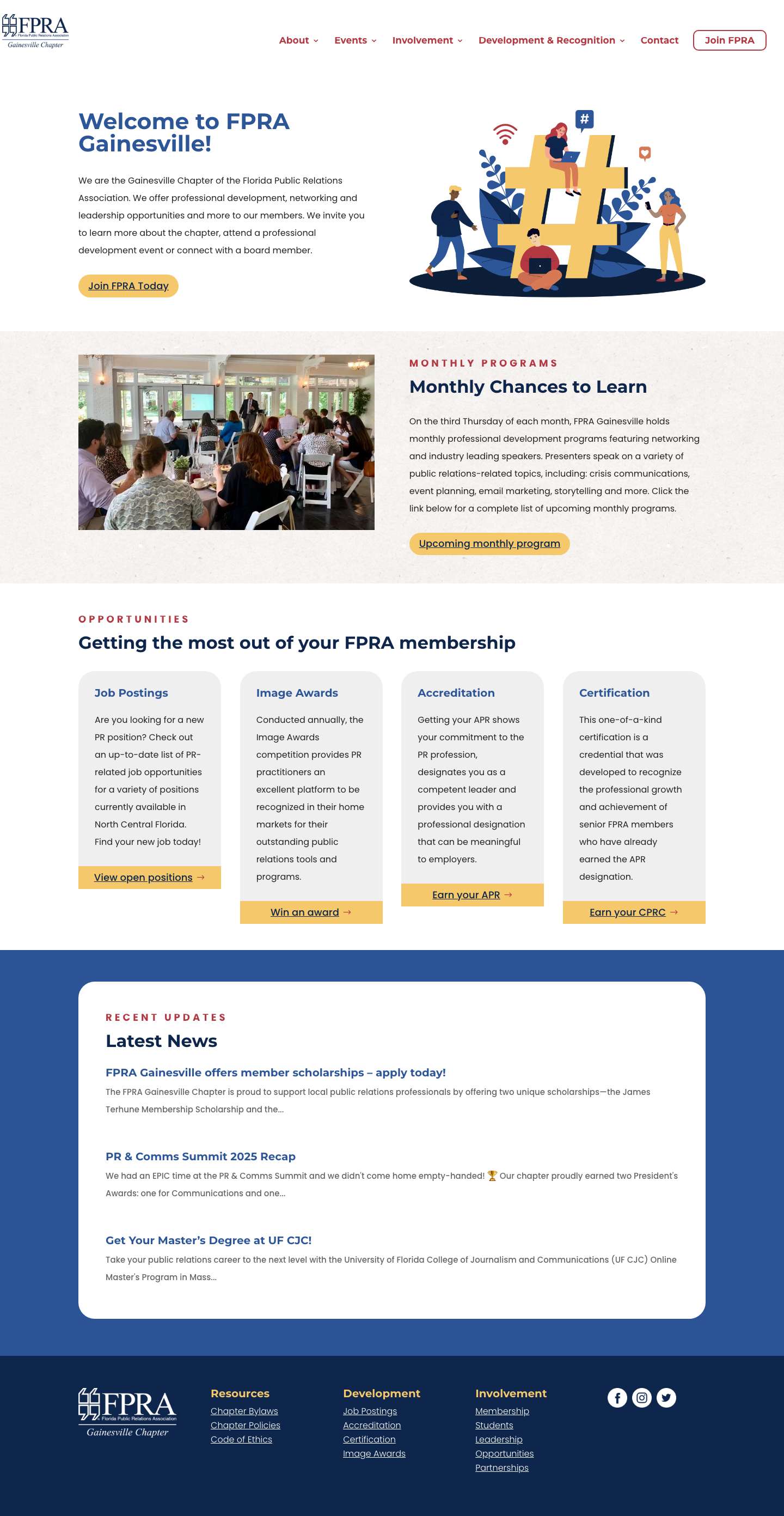 FPRA Gainesville – Florida Public Relations Association – Gainesville Chapter - Full Screenshot