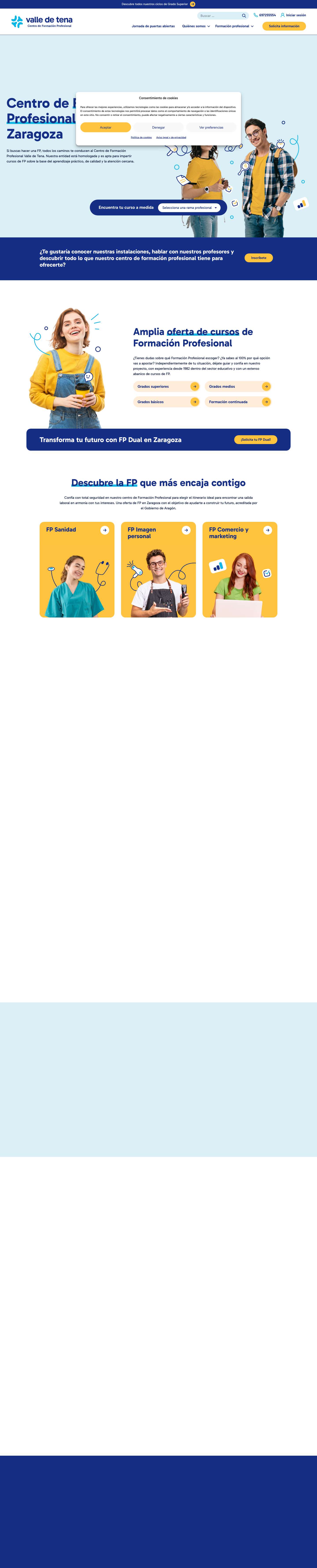 Centro de formación profesional en Zaragoza | Valle de Tena - Full Screenshot
