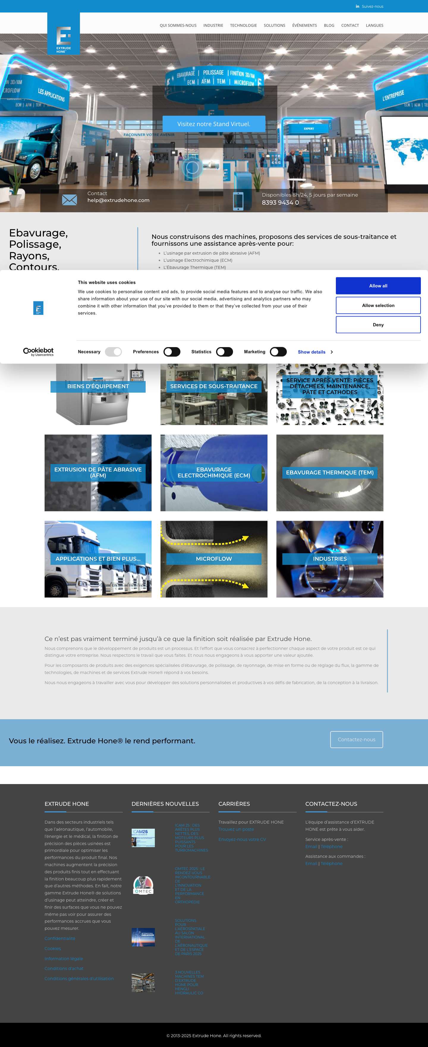 Extrude Hone - Ebavurage - Polissage - Finition de pièces - Full Screenshot