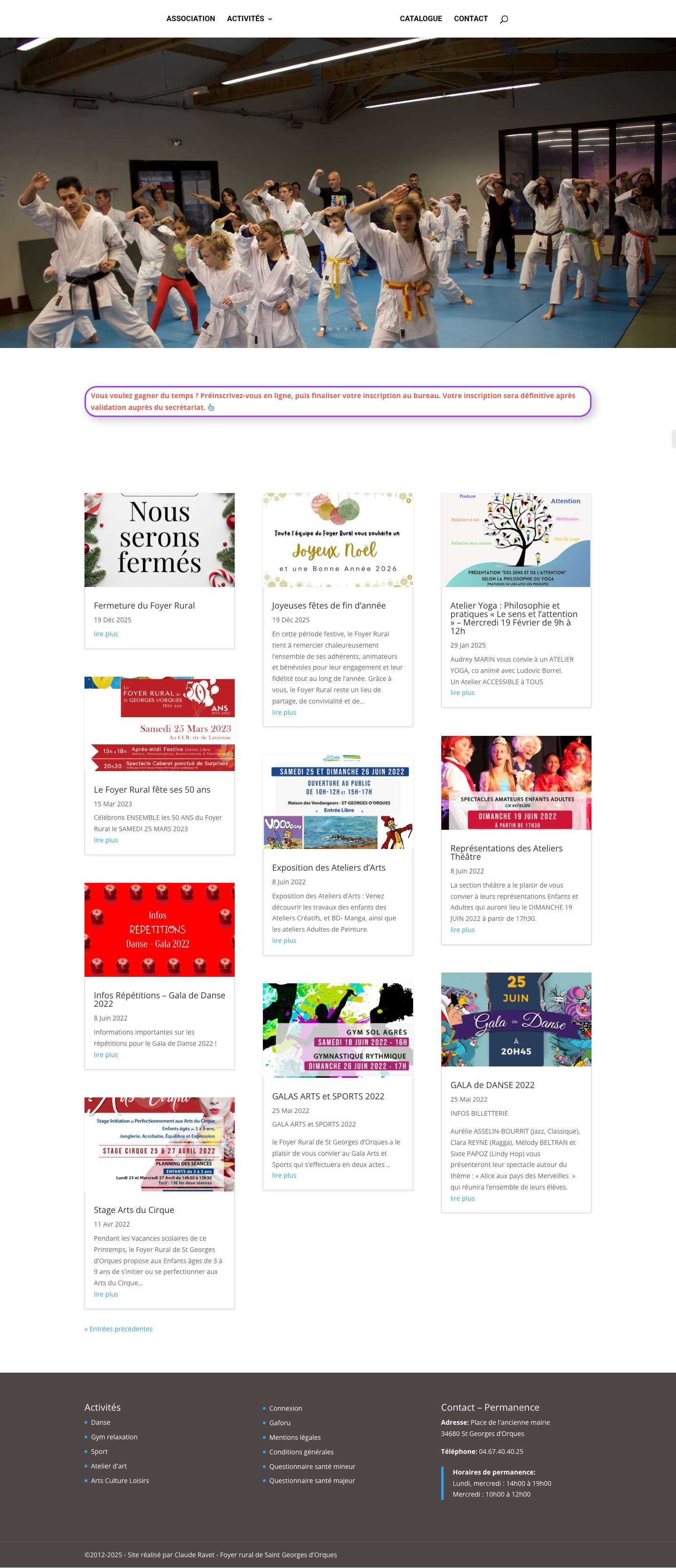 Foyer rural St Georges d'Orques | Culture Sports Loisirs - Full Screenshot