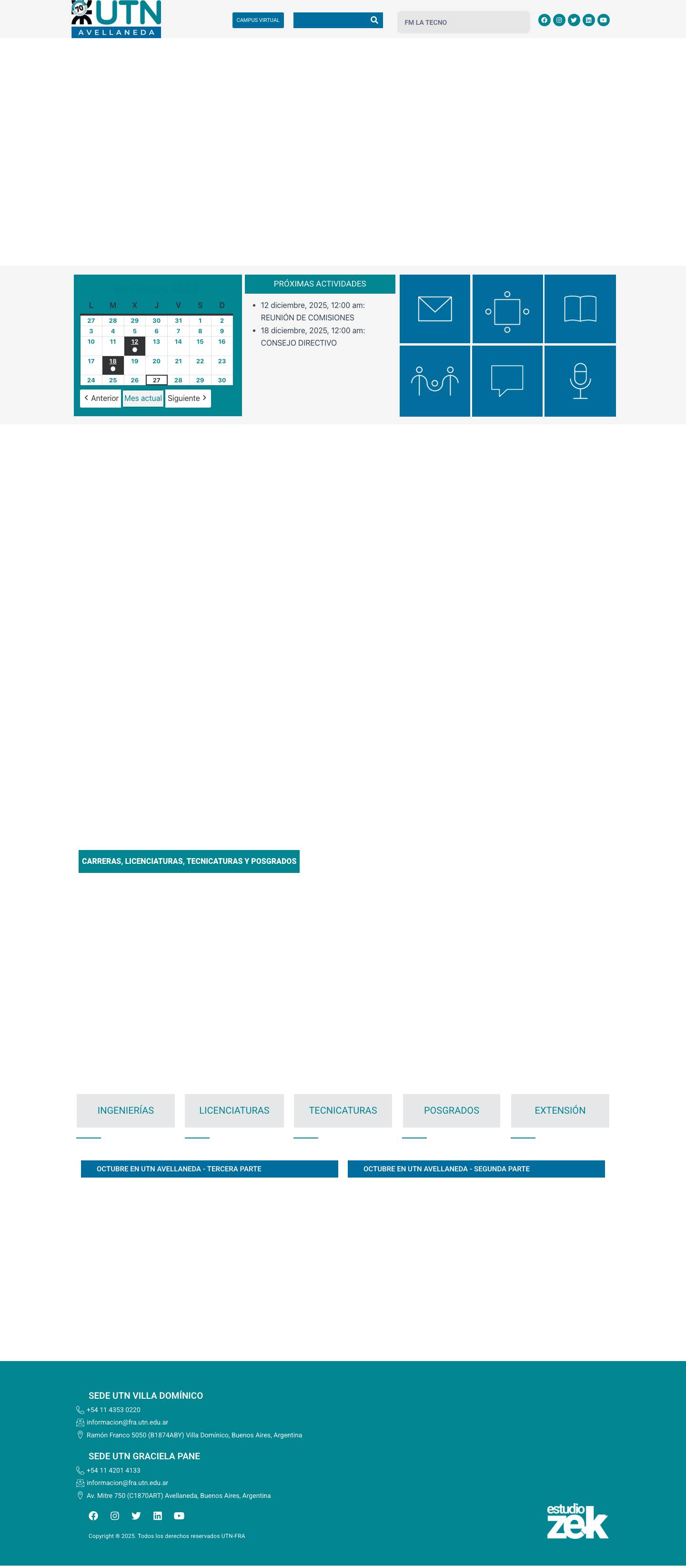 Universidad Tecnológica Nacional - UTN Avellaneda - Full Screenshot