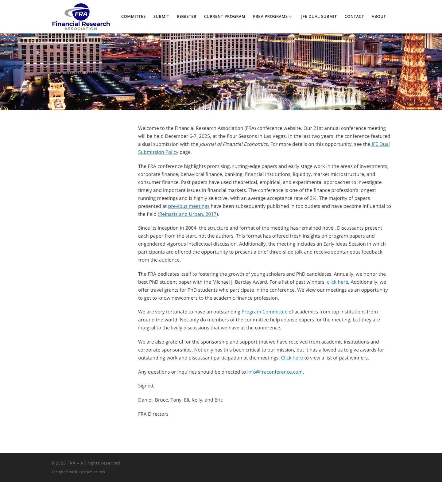 FRA – Vegas Conference - Full Screenshot