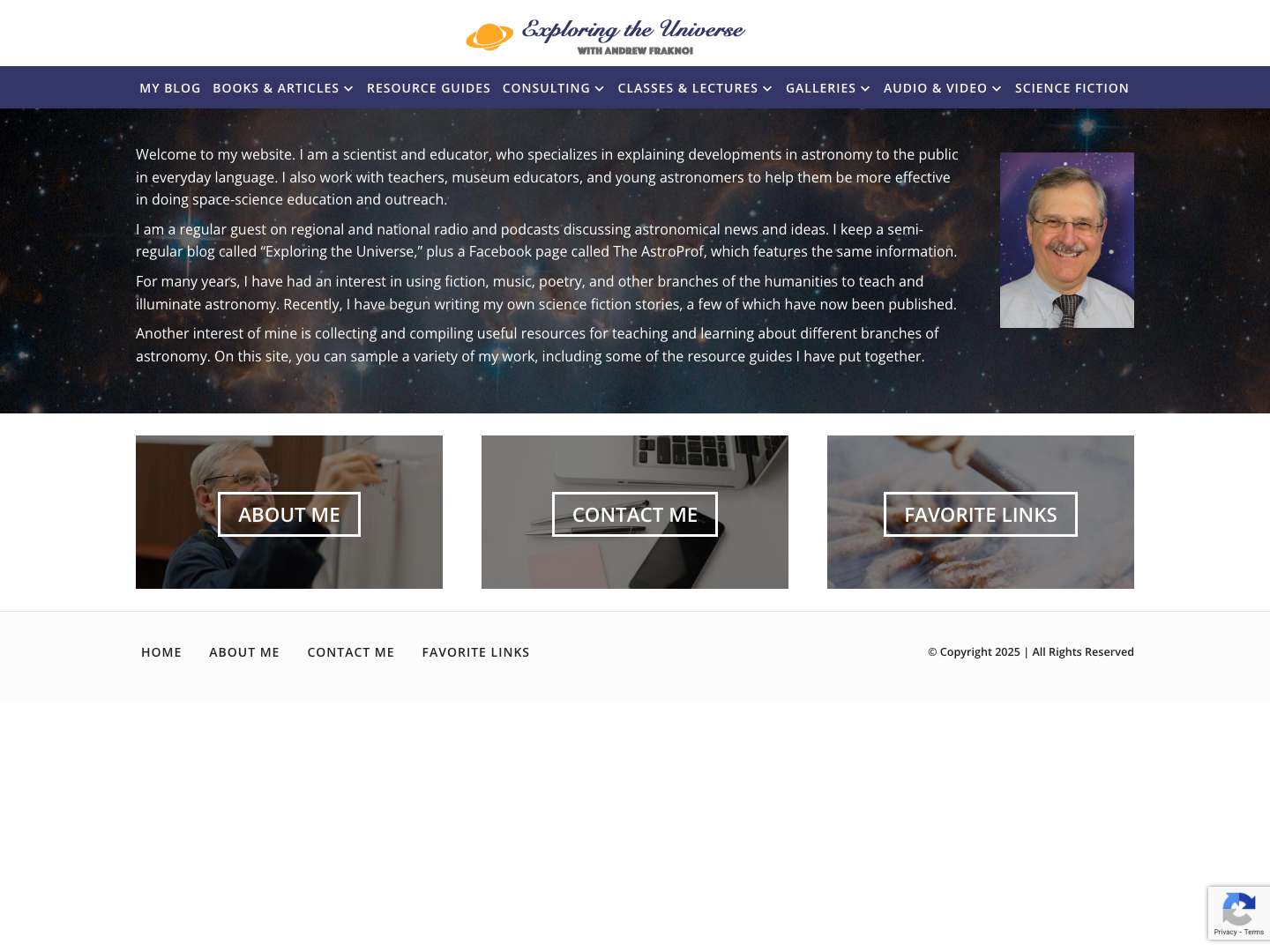 Home - Andrew Fraknoi - Astronomy Lectures - Astronomy Education Resources - Full Screenshot