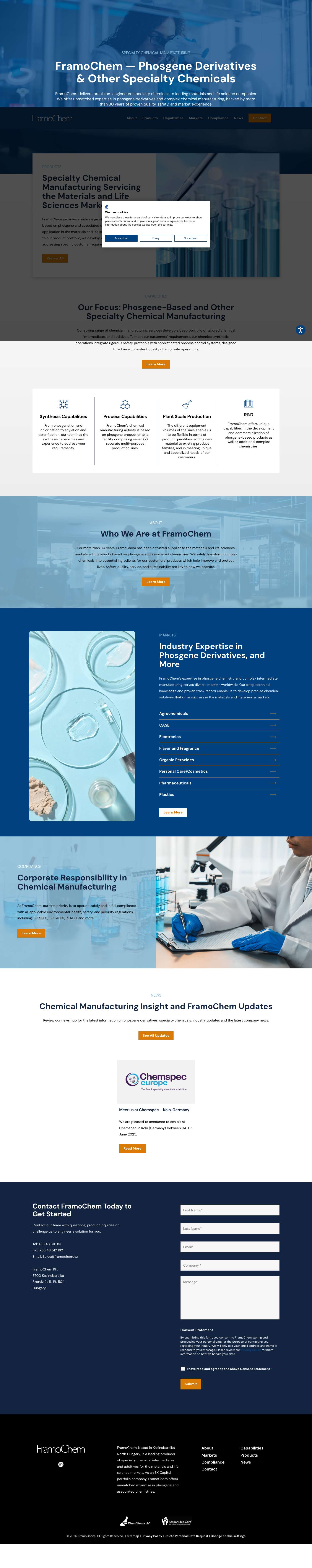 Phosgene Derivatives & Specialty Chemical Manufacturing - FramoChem - Full Screenshot