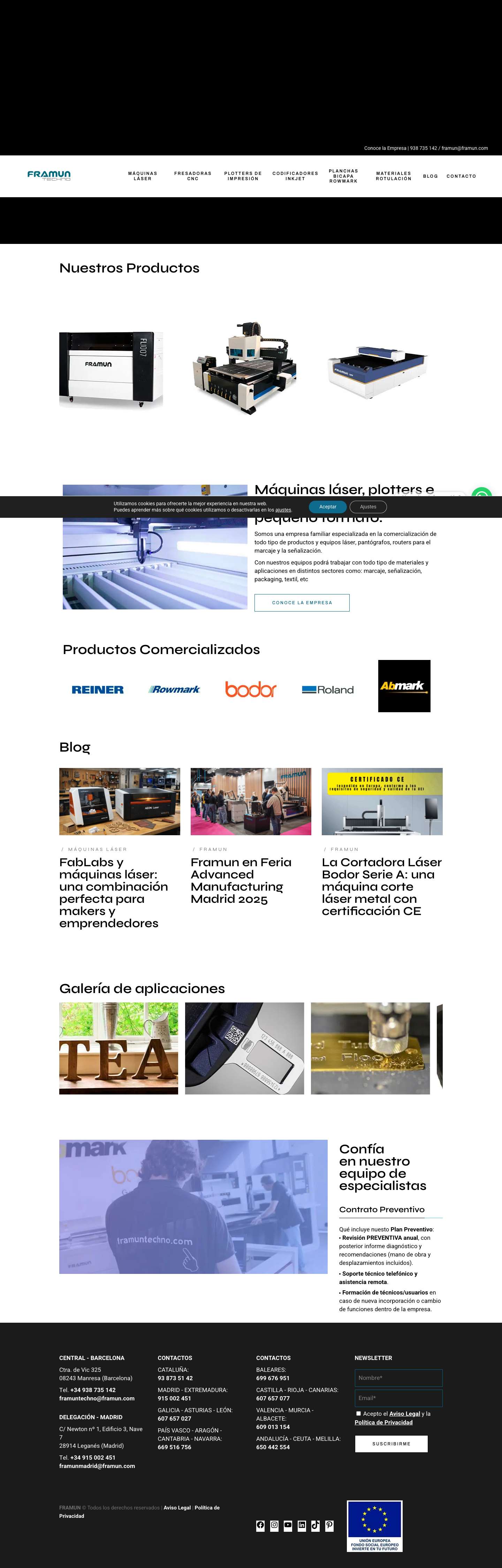 Framun Techno | Máquinas de Corte y Grabado Láser - Full Screenshot