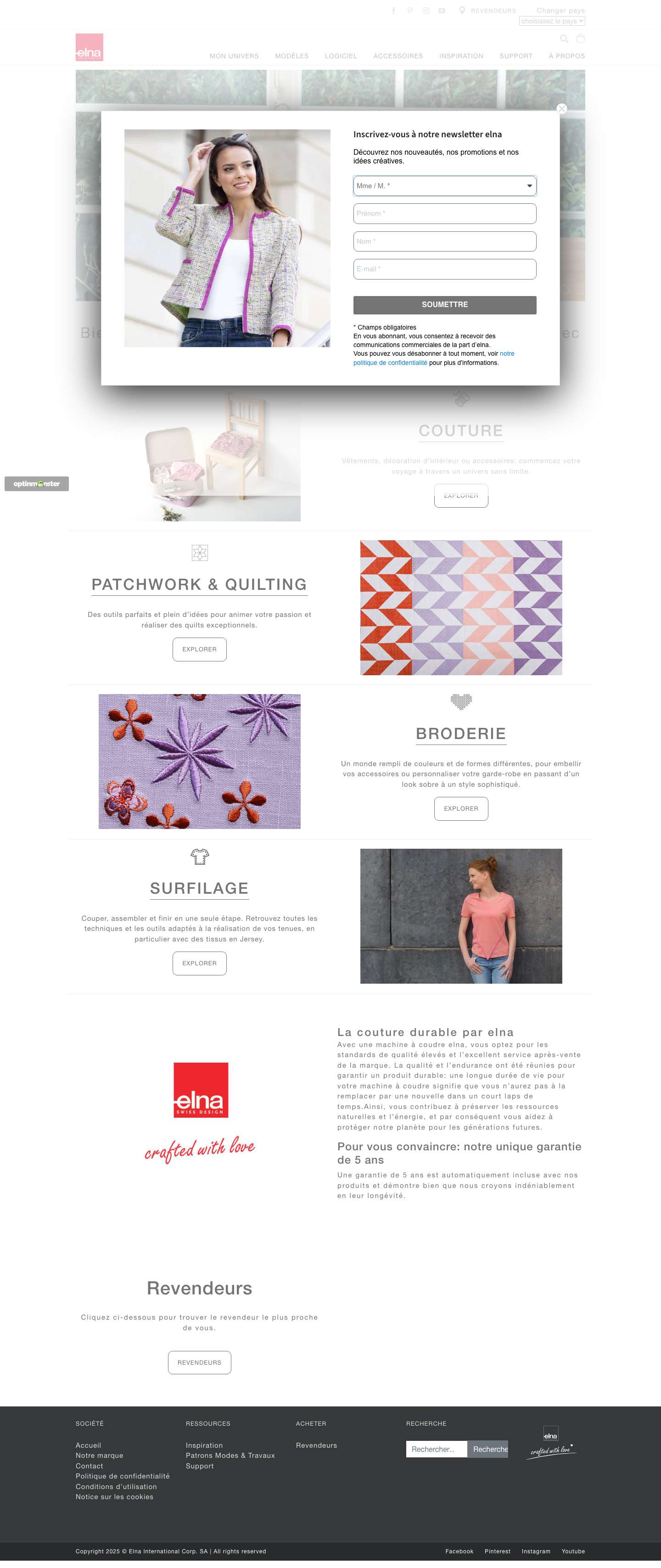 Homepage - Elna France - Full Screenshot