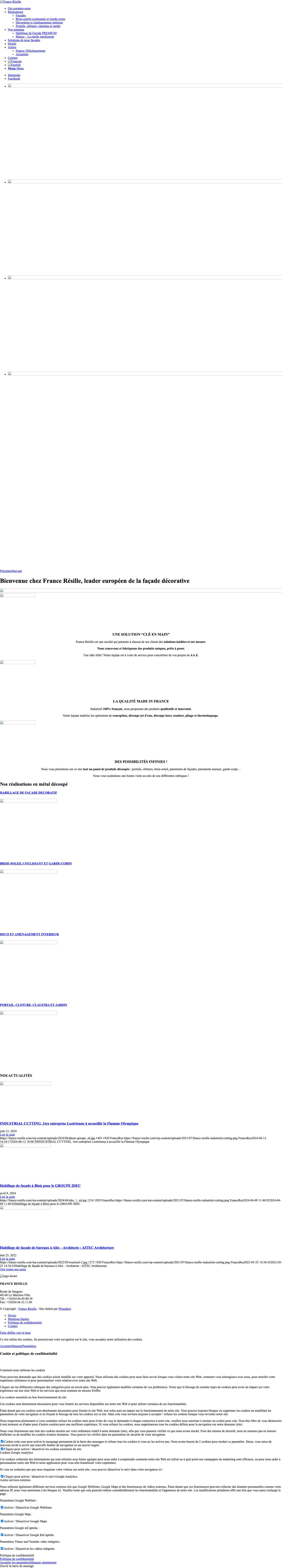 France Résille - La découpe au service de l’architecture - Full Screenshot
