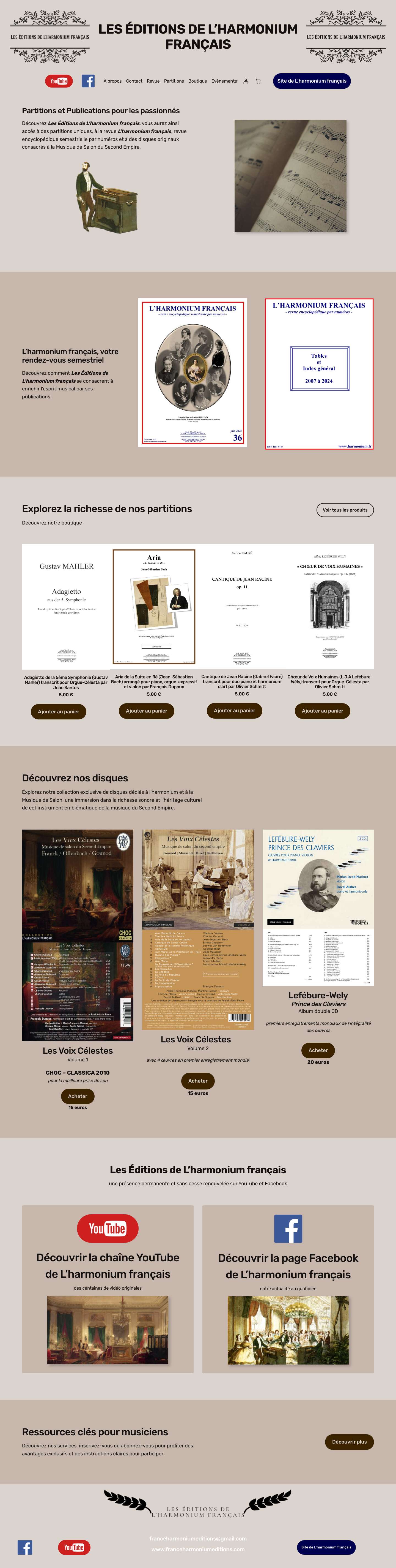 #Accueil - LES ÉDITIONS DE L’HARMONIUM FRANÇAIS LES ÉDITIONS DE L’HARMONIUM FRANÇAIS - Full Screenshot