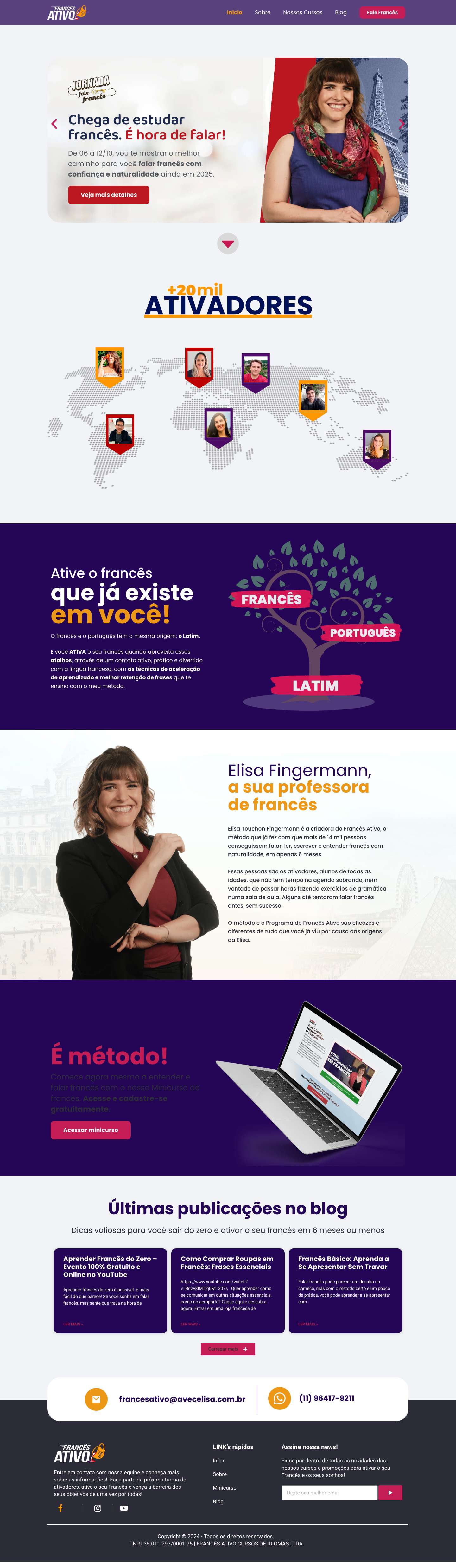 Página Inicial - Francês Ativo - Full Screenshot